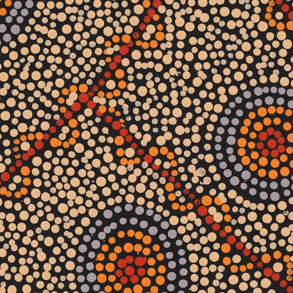 Aboriginal Artwork by Valma Nakamarra White, Warna Jukurrpa (Snake Dreaming), 30x30cm