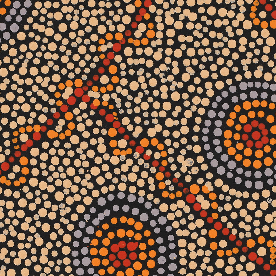 Aboriginal Artwork by Valma Nakamarra White, Warna Jukurrpa (Snake Dreaming), 30x30cm