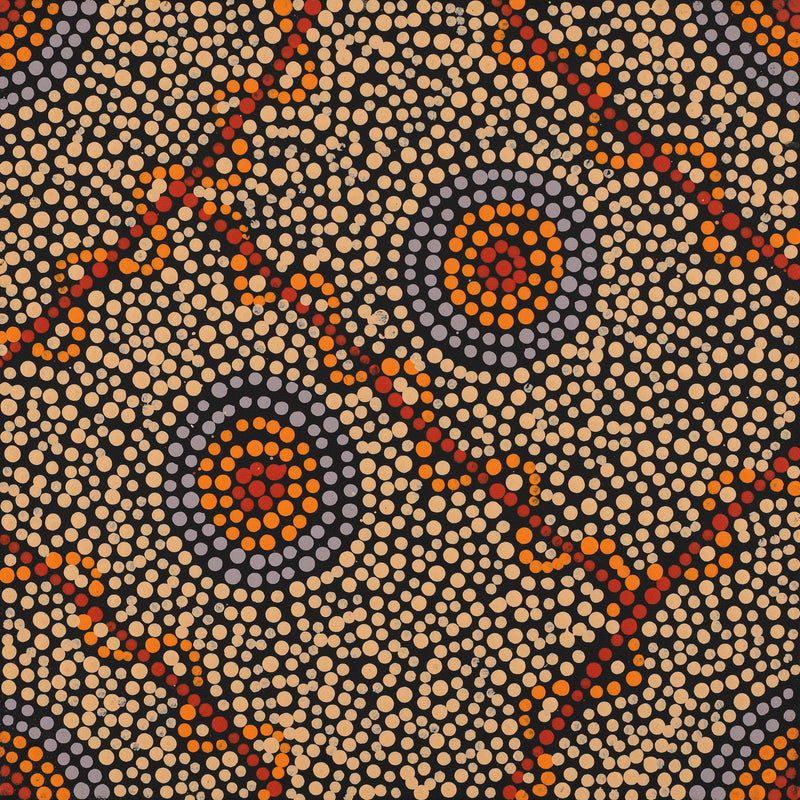 Aboriginal Artwork by Valma Nakamarra White, Warna Jukurrpa (Snake Dreaming), 30x30cm
