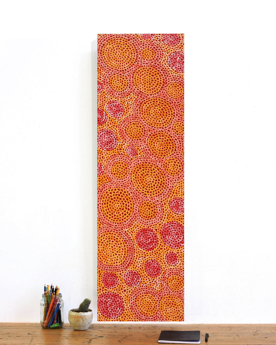 Aboriginal Artwork by Vanessa Nampijinpa Brown, Pamapardu Jukurrpa (Flying Ant Dreaming) - Warntungurru, 107x30cm