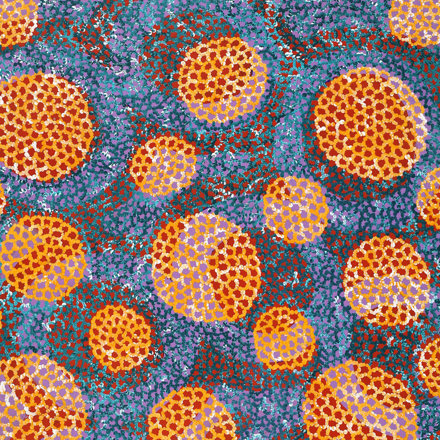 Aboriginal Artwork by Vanessa Nampijinpa Brown, Pamapardu Jukurrpa (Flying Ant Dreaming) - Warntungurru, 107x61cm