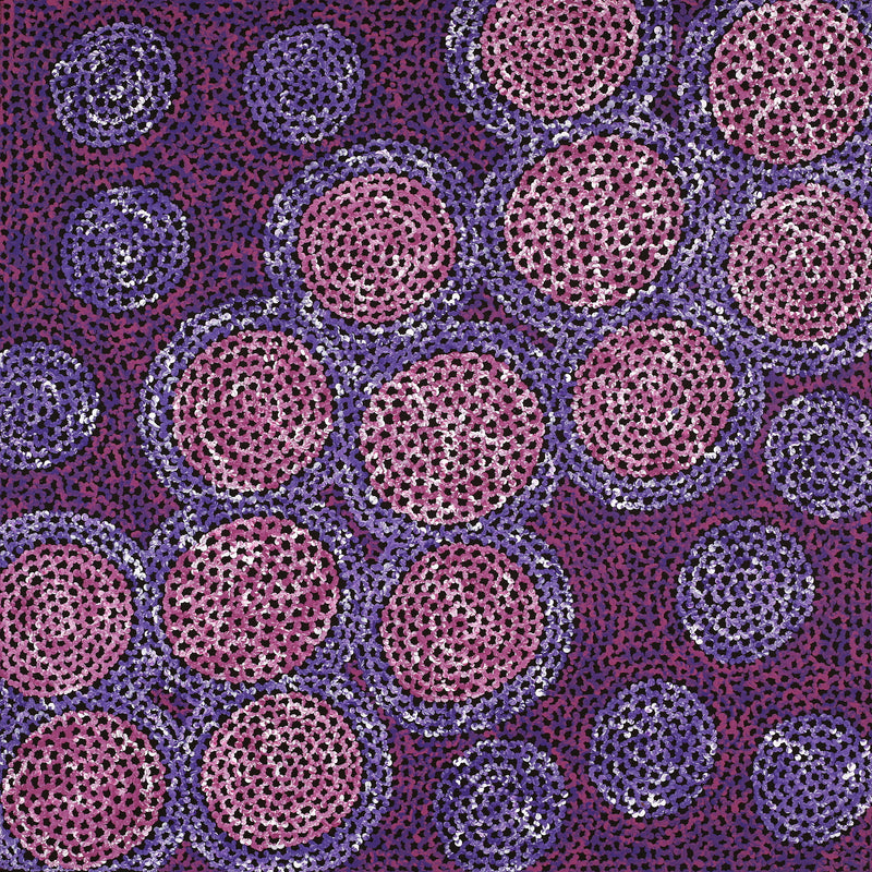 Aboriginal Artwork by Vanessa Nampijinpa Brown, Pamapardu Jukurrpa (Flying Ant Dreaming) - Warntungurru, 61x61cm