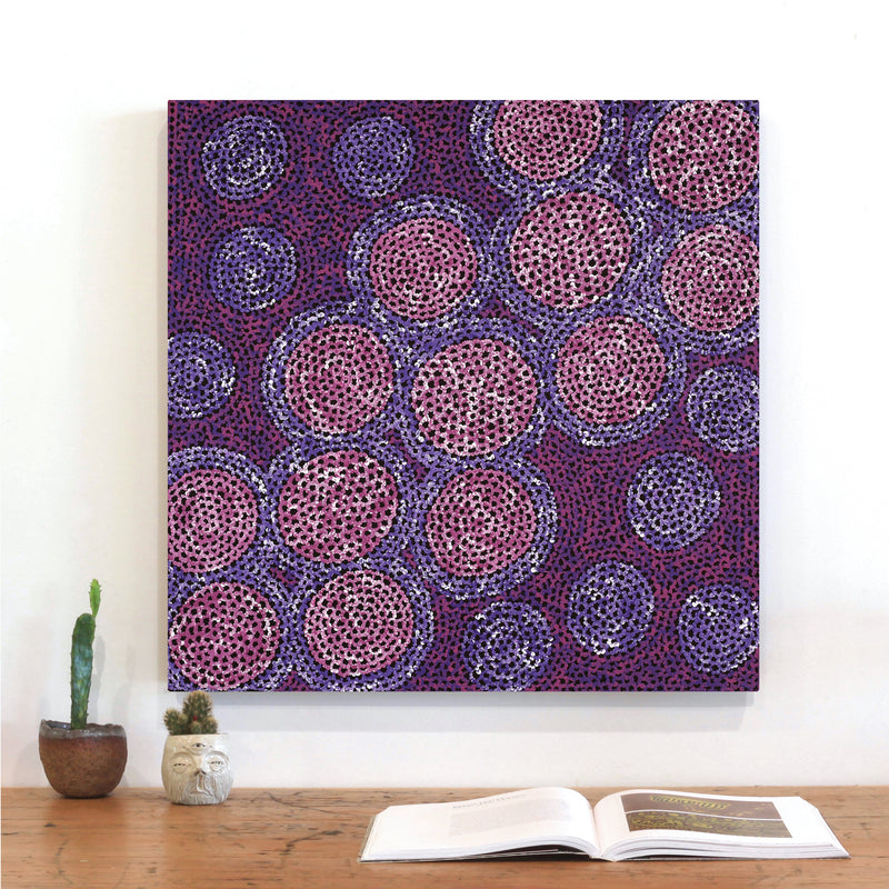 Aboriginal Artwork by Vanessa Nampijinpa Brown, Pamapardu Jukurrpa (Flying Ant Dreaming) - Warntungurru, 61x61cm