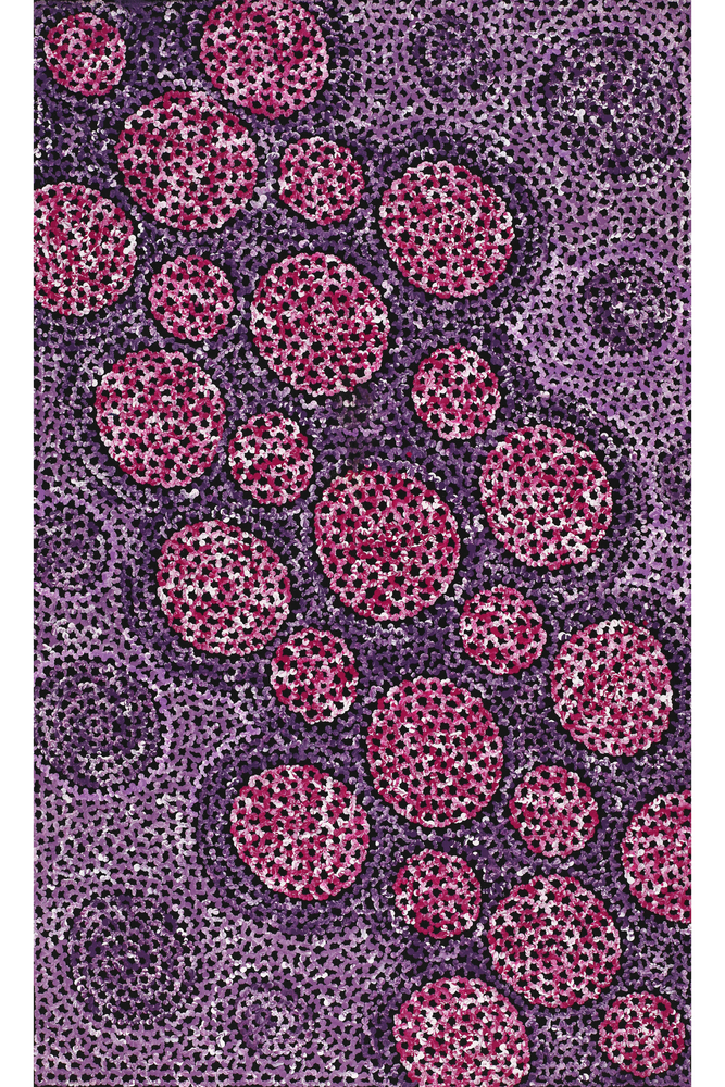 Aboriginal Artwork by Vanessa Nampijinpa Brown, Pamapardu Jukurrpa (Flying Ant Dreaming) - Warntungurru, 76x46cm