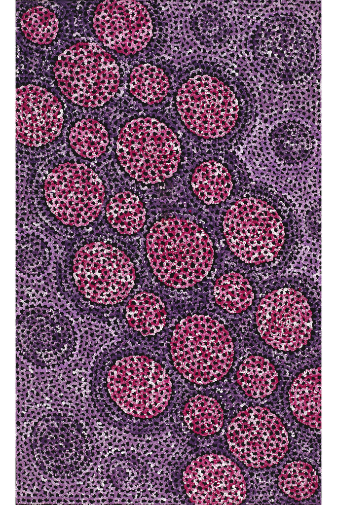 Aboriginal Art by Vanessa Nampijinpa Brown, Pamapardu Jukurrpa (Flying Ant Dreaming) - Warntungurru, 76x46cm - ART ARK®