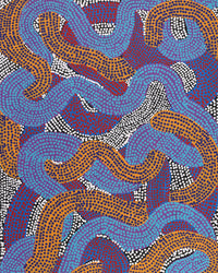 Aboriginal Artwork by Vanetta Nampijinpa Hudson, Warlukurlangu Jukurrpa (Fire country Dreaming), 122x46cm