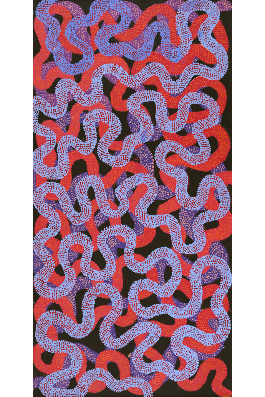 Aboriginal Artwork by Vanetta Nampijinpa Hudson, Warlukurlangu Jukurrpa (Fire country Dreaming), 122x61cm