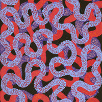 Aboriginal Artwork by Vanetta Nampijinpa Hudson, Warlukurlangu Jukurrpa (Fire country Dreaming), 122x61cm