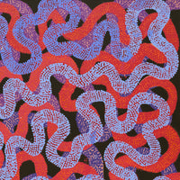 Aboriginal Art by Vanetta Nampijinpa Hudson, Warlukurlangu Jukurrpa (Fire country Dreaming), 122x61cm - ART ARK®