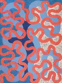 Aboriginal Artwork by Vanetta Nampijinpa Hudson, Warlukurlangu Jukurrpa (Fire country Dreaming), 122x91cm