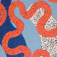 Aboriginal Artwork by Vanetta Nampijinpa Hudson, Warlukurlangu Jukurrpa (Fire country Dreaming), 122x91cm