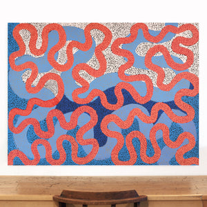 Aboriginal Artwork by Vanetta Nampijinpa Hudson, Warlukurlangu Jukurrpa (Fire country Dreaming), 122x91cm - ART ARK®