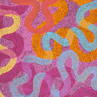Aboriginal Artwork by Vanetta Nampijinpa Hudson, Warlukurlangu Jukurrpa (Fire country Dreaming), 152x91cm
