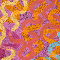 Aboriginal Artwork by Vanetta Nampijinpa Hudson, Warlukurlangu Jukurrpa (Fire country Dreaming), 152x91cm