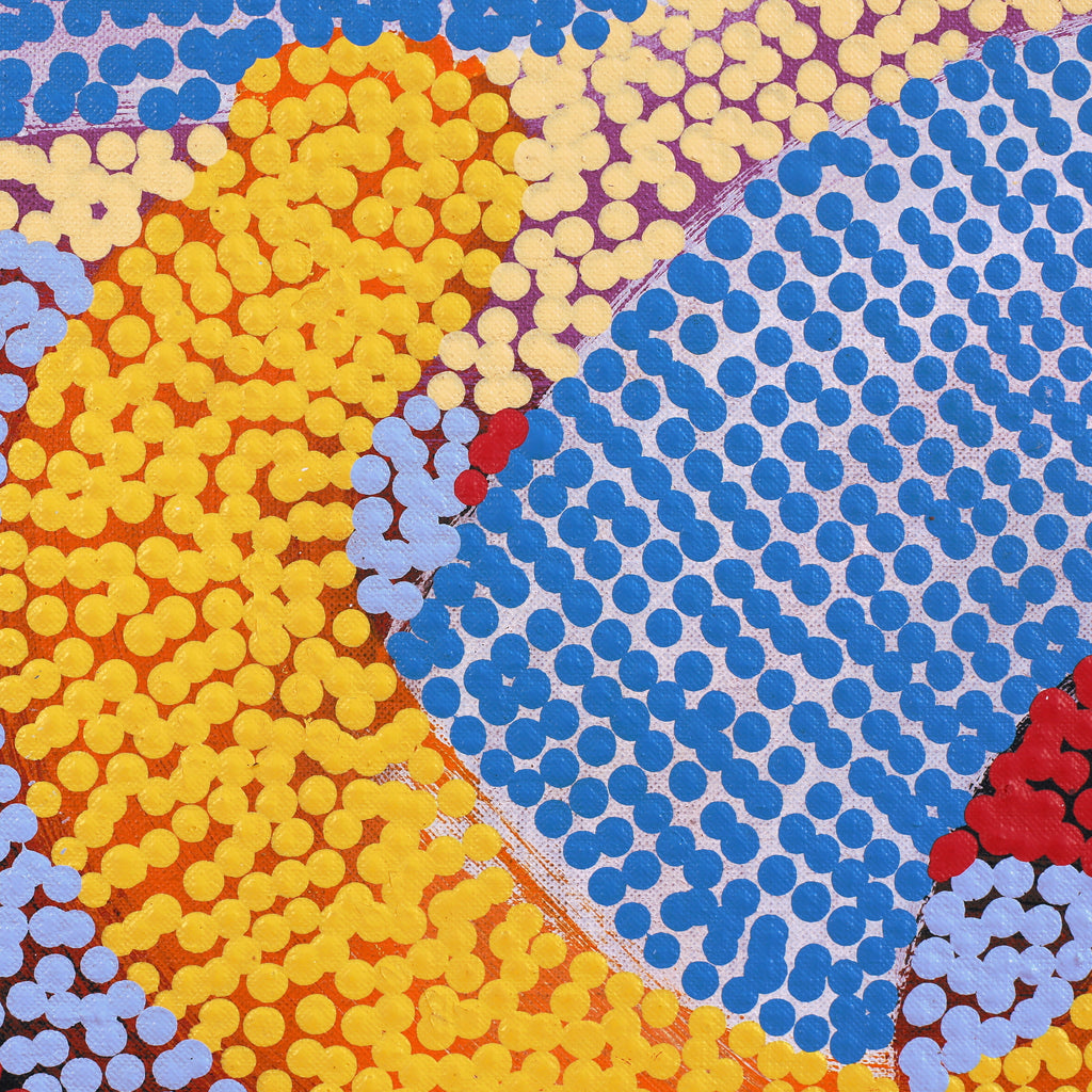 Aboriginal Artwork by Vanetta Nampijinpa Hudson, Warlukurlangu Jukurrpa (Fire country Dreaming), 183x152cm