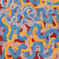 Aboriginal Artwork by Vanetta Nampijinpa Hudson, Warlukurlangu Jukurrpa (Fire country Dreaming), 183x152cm