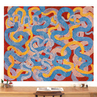 Aboriginal Artwork by Vanetta Nampijinpa Hudson, Warlukurlangu Jukurrpa (Fire country Dreaming), 183x152cm
