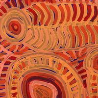 Aboriginal Artwork by Vanetta Nampijinpa Hudson, Malikijarra Jukurrpa (Two Dogs Dreaming), 30x30cm
