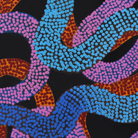 Aboriginal Artwork by Vanetta Nampijinpa Hudson, Warlukurlangu Jukurrpa (Fire country Dreaming), 76x76cm