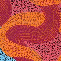 Aboriginal Artwork by Vanetta Nampijinpa Hudson, Warlukurlangu Jukurrpa (Fire country Dreaming), 91x91cm