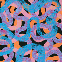 Aboriginal Artwork by Vanetta Nampijinpa Hudson, Warlukurlangu Jukurrpa (Fire country Dreaming), 91x76cm