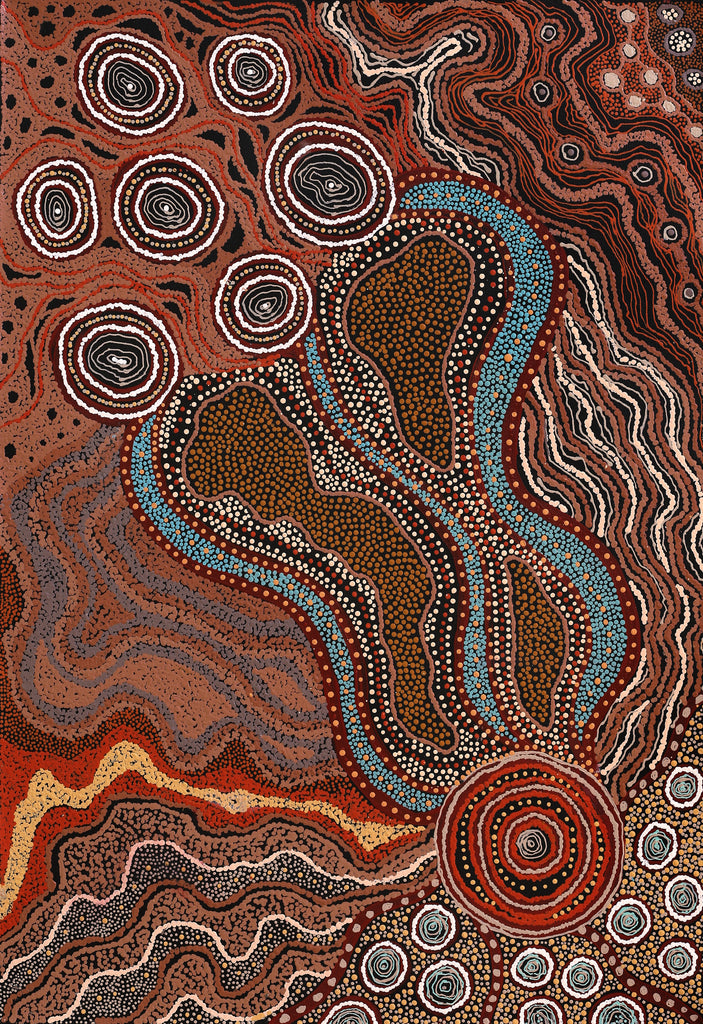 Aboriginal Artwork by Vera Raymond, Seven Sisters, 102x71cm