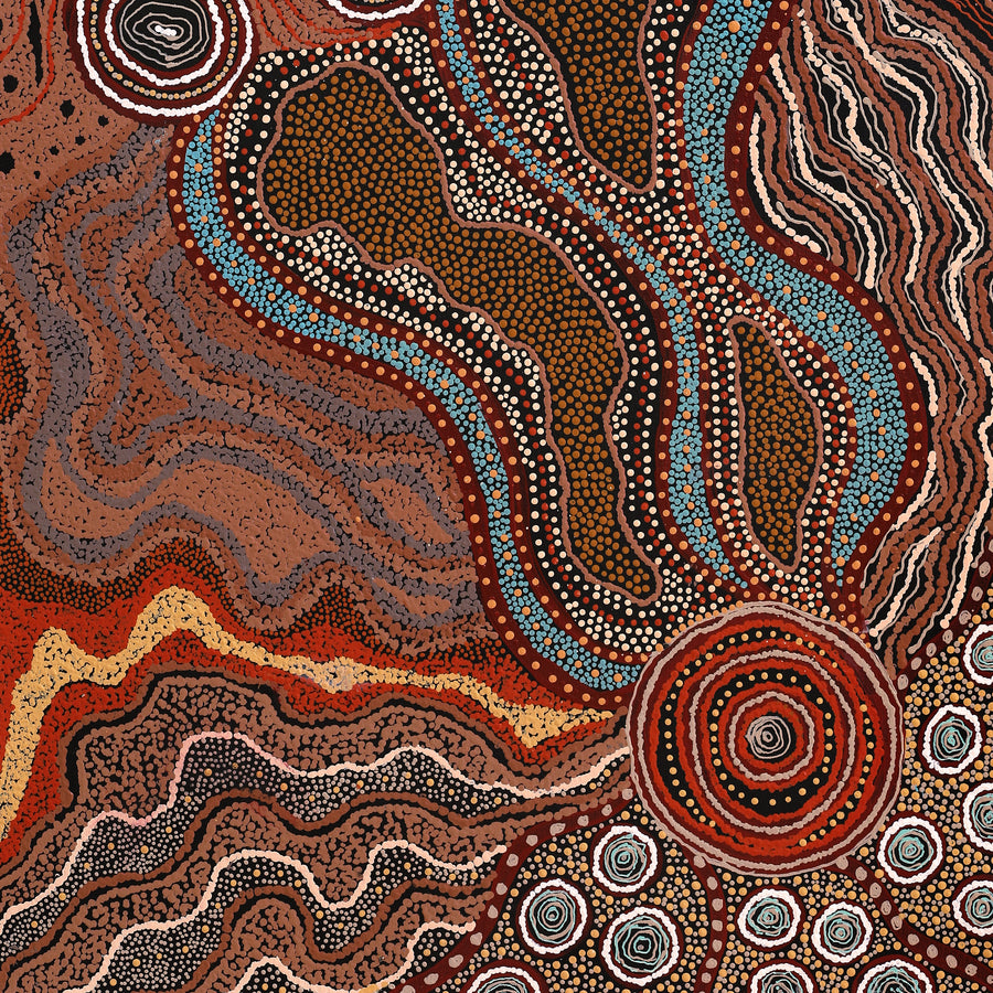 Aboriginal Artwork by Vera Raymond, Seven Sisters, 102x71cm
