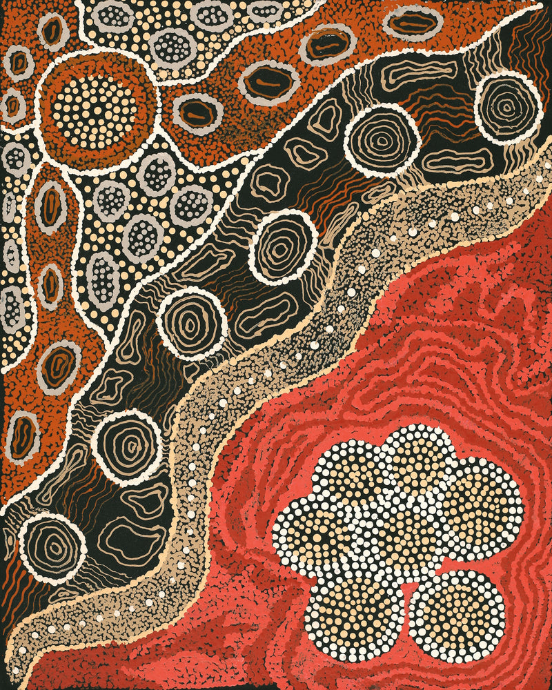 Aboriginal Artwork by Vera Raymond, Seven Sisters, 50x40cm
