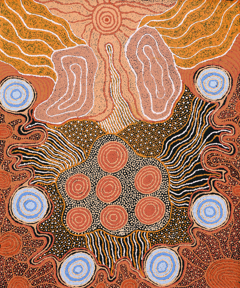 Aboriginal Artwork by Vera Raymond, Seven Sisters, 91x76cm