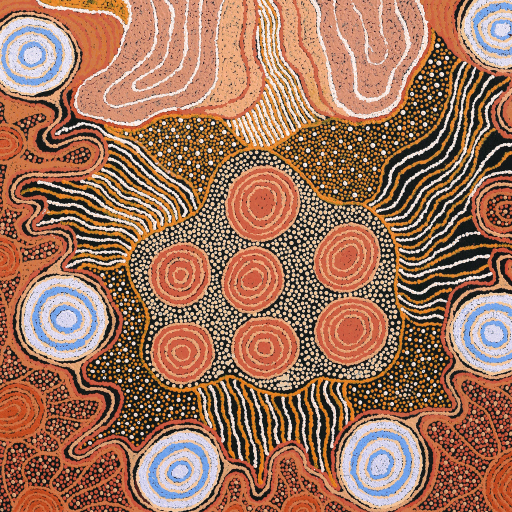 Aboriginal Artwork by Vera Raymond, Seven Sisters, 91x76cm