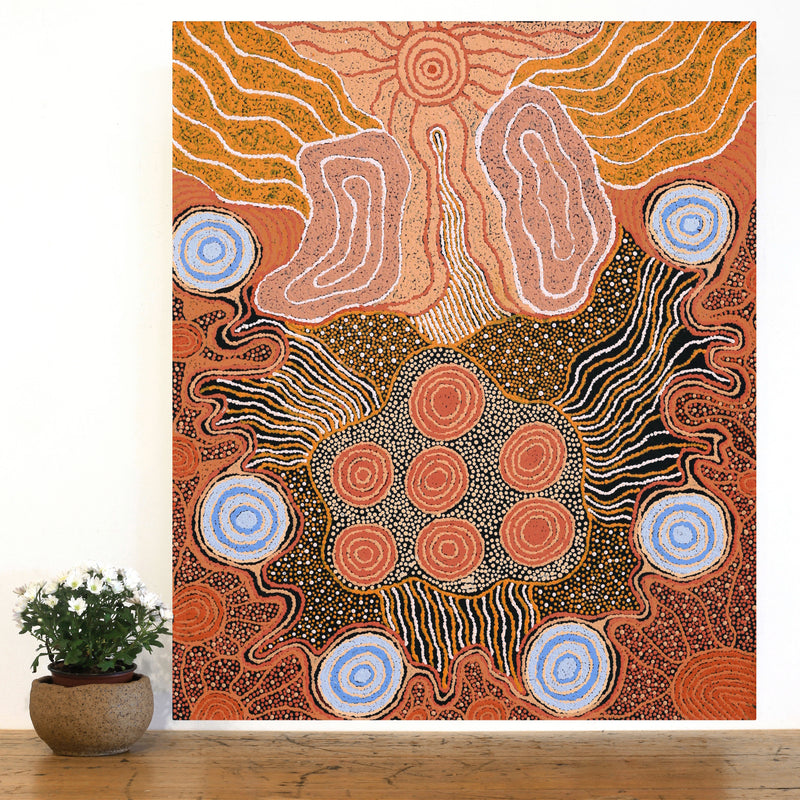Aboriginal Artwork by Vera Raymond, Seven Sisters, 91x76cm