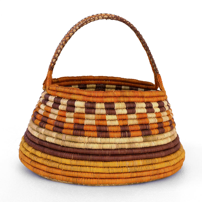 Aboriginal Artwork by Vietta Worriddjol, Coil Basket, 41x36cm