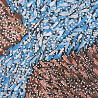 Aboriginal Artwork by Violet Napurrurla Malbunka, Warlukurlangu Jukurrpa (Fire country Dreaming), 30x30cm