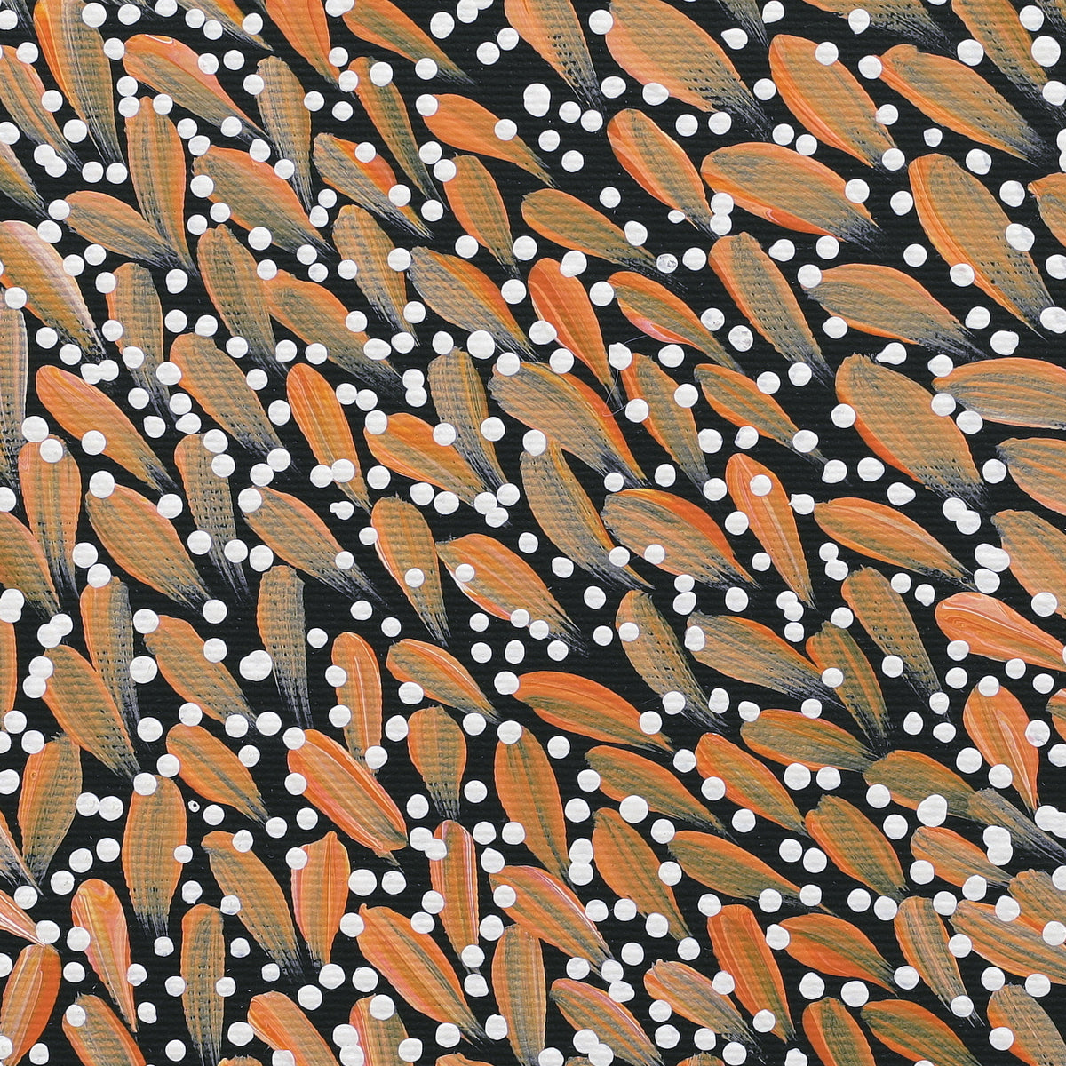 Aboriginal Artwork by Violet Napurrurla Malbunka, Warlukurlangu Jukurrpa (Fire country Dreaming), 30x30cm