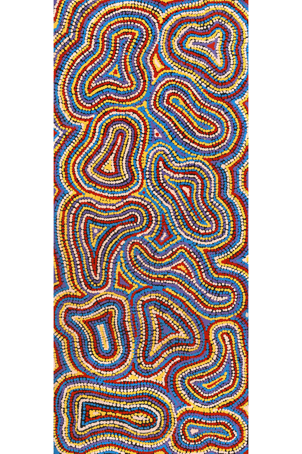 Aboriginal Artwork by Virginia Napaljarri Sims, Mina Mina Jukurrpa (Mina Mina Dreaming), 107x46cm