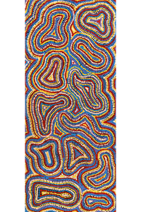 Aboriginal Artwork by Virginia Napaljarri Sims, Mina Mina Jukurrpa (Mina Mina Dreaming), 107x46cm