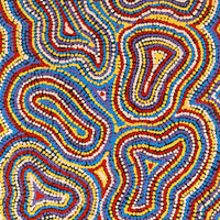 Aboriginal Artwork by Virginia Napaljarri Sims, Mina Mina Jukurrpa (Mina Mina Dreaming), 107x46cm