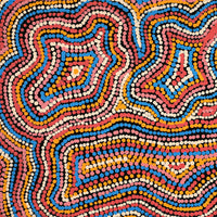 Aboriginal Artwork by Virginia Napaljarri Sims, Mina Mina Jukurrpa (Mina Mina Dreaming), 61x30cm