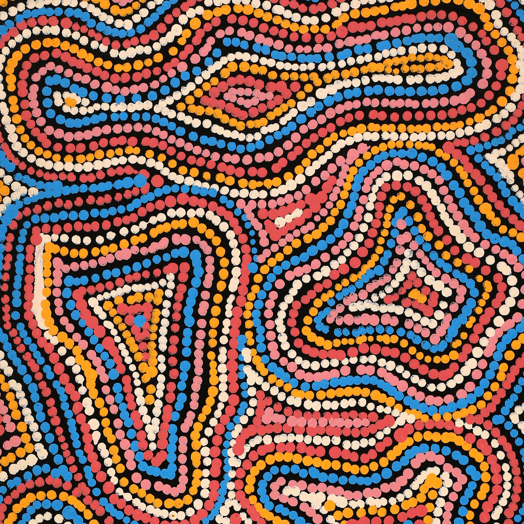 Aboriginal Artwork by Virginia Napaljarri Sims, Mina Mina Jukurrpa (Mina Mina Dreaming), 61x30cm