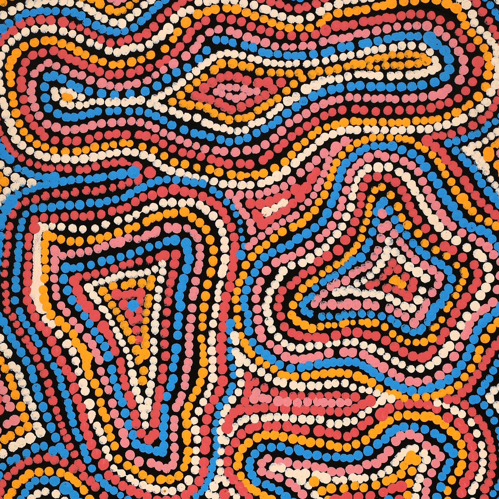 Aboriginal Artwork by Virginia Napaljarri Sims, Mina Mina Jukurrpa (Mina Mina Dreaming), 61x30cm - ART ARK®