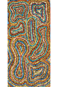 Aboriginal Artwork by Virginia Napaljarri Sims, Mina Mina Jukurrpa (Mina Mina Dreaming), 61x30cm