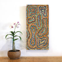 Aboriginal Artwork by Virginia Napaljarri Sims, Mina Mina Jukurrpa (Mina Mina Dreaming), 61x30cm