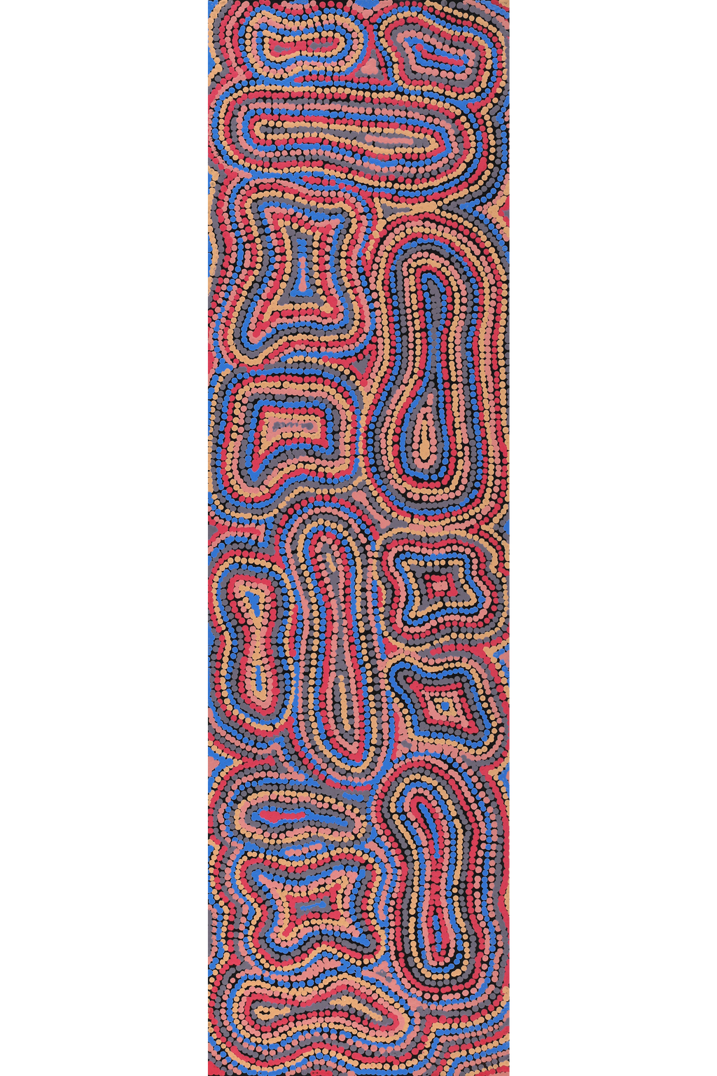 Aboriginal Artwork by Virginia Napaljarri Sims, Mina Mina Jukurrpa (Mina Mina Dreaming), 107x30cm