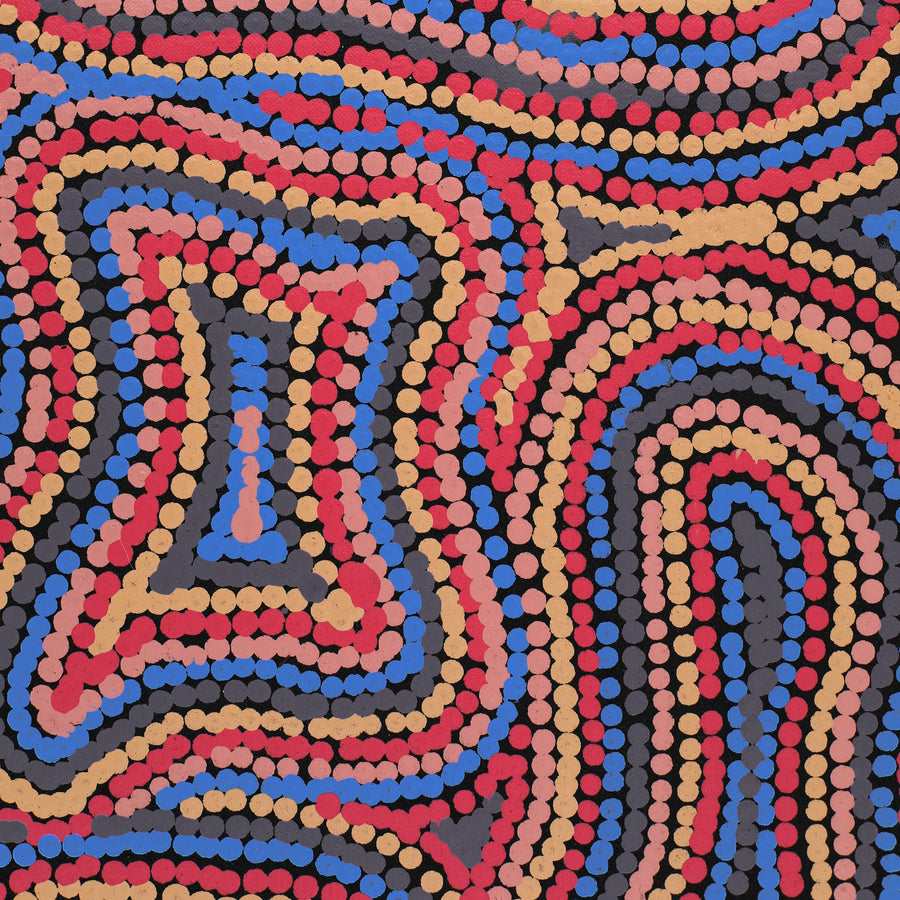 Aboriginal Artwork by Virginia Napaljarri Sims, Mina Mina Jukurrpa (Mina Mina Dreaming), 107x30cm