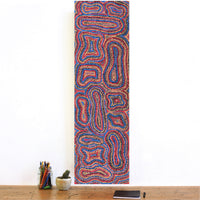 Aboriginal Artwork by Virginia Napaljarri Sims, Mina Mina Jukurrpa (Mina Mina Dreaming), 107x30cm
