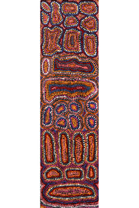 Aboriginal Artwork by Virginia Napaljarri Sims, Mina Mina Jukurrpa (Mina Mina Dreaming) - Ngalyipi, 107x30cm