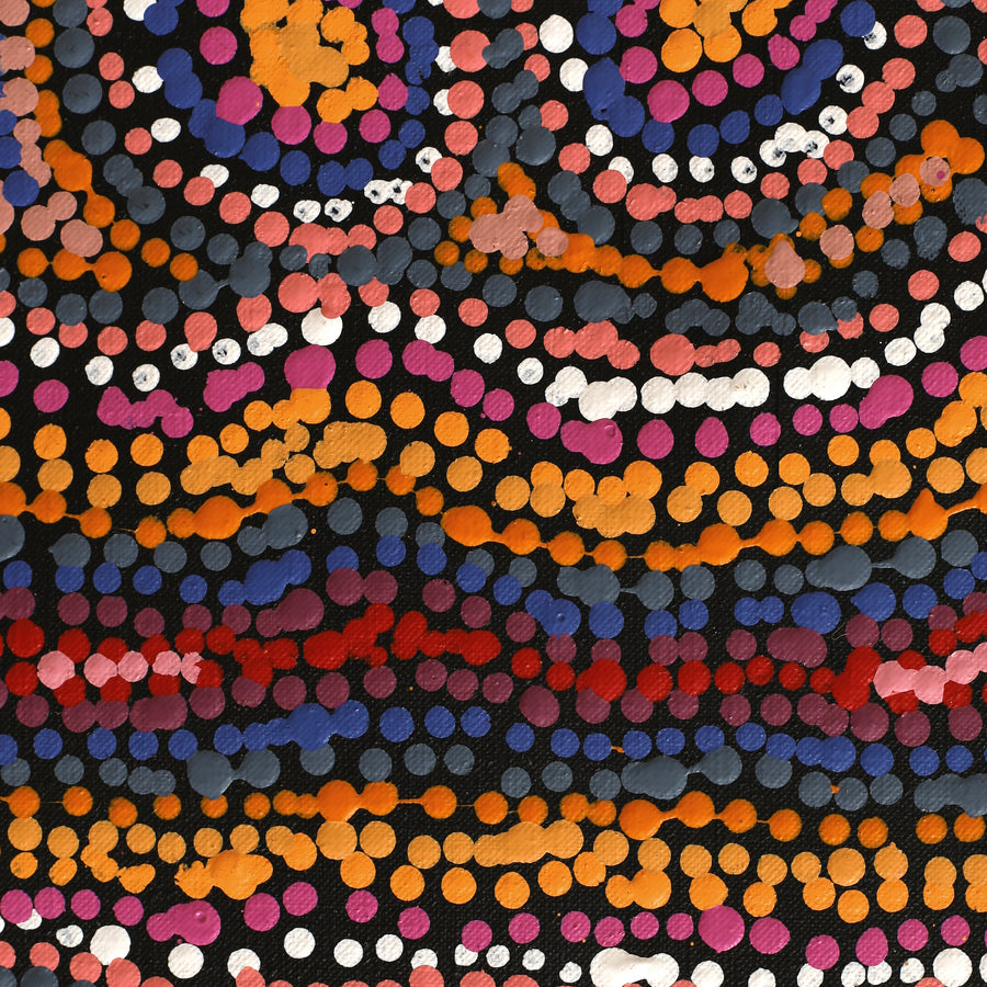 Aboriginal Artwork by Virginia Napaljarri Sims, Mina Mina Jukurrpa (Mina Mina Dreaming) - Ngalyipi, 107x30cm