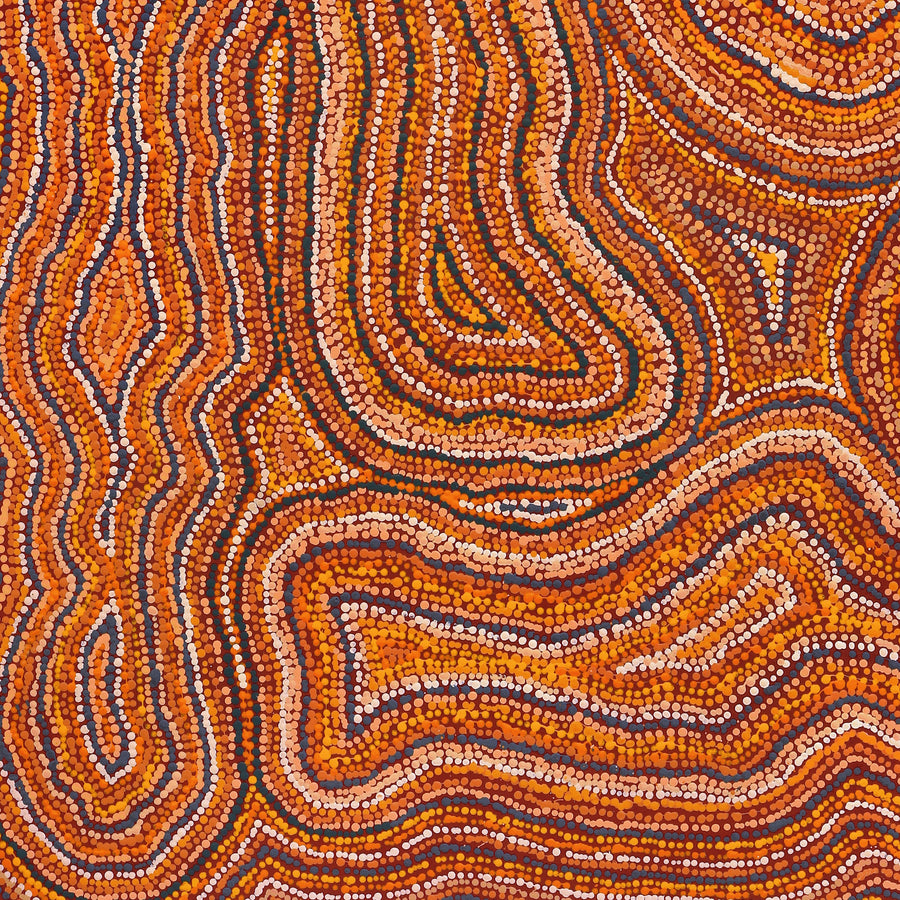 Aboriginal Artwork by Virginia Napaljarri Sims, Mina Mina Jukurrpa (Mina Mina Dreaming) - Ngalyipi, 107x91cm