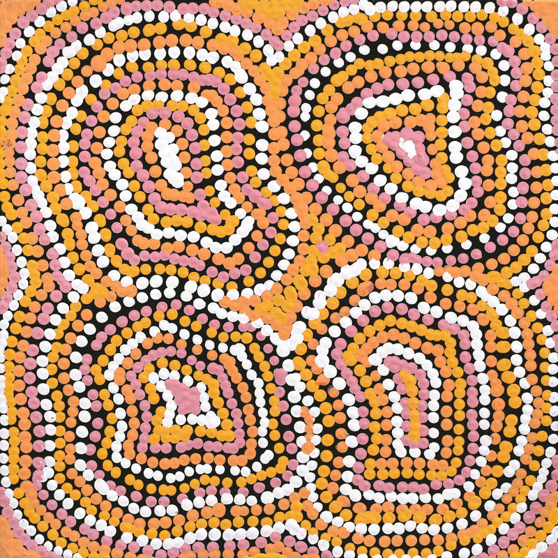 Aboriginal Artwork by Virginia Napaljarri Sims, Mina Mina Dreaming, 30x30cm
