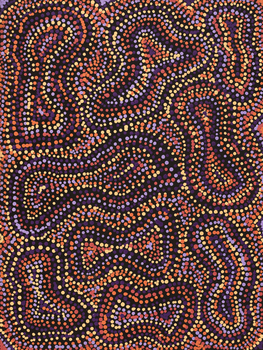 Aboriginal Artwork by Virginia Napaljarri Sims, Mina Mina Jukurrpa (Mina Mina Dreaming), 61x46cm